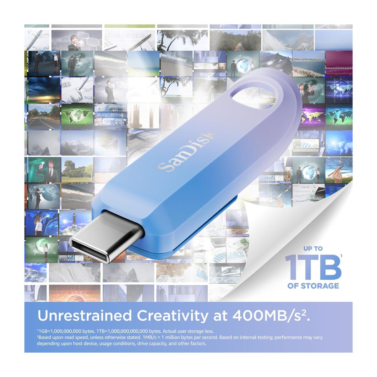 SanDisk Creator USB Type-C Flash Drive 512GB, SanDisk USB-C Pen Drive 512GB, 400MB/s flash drive, USB 3.2 Gen 1 Type-C drive,
