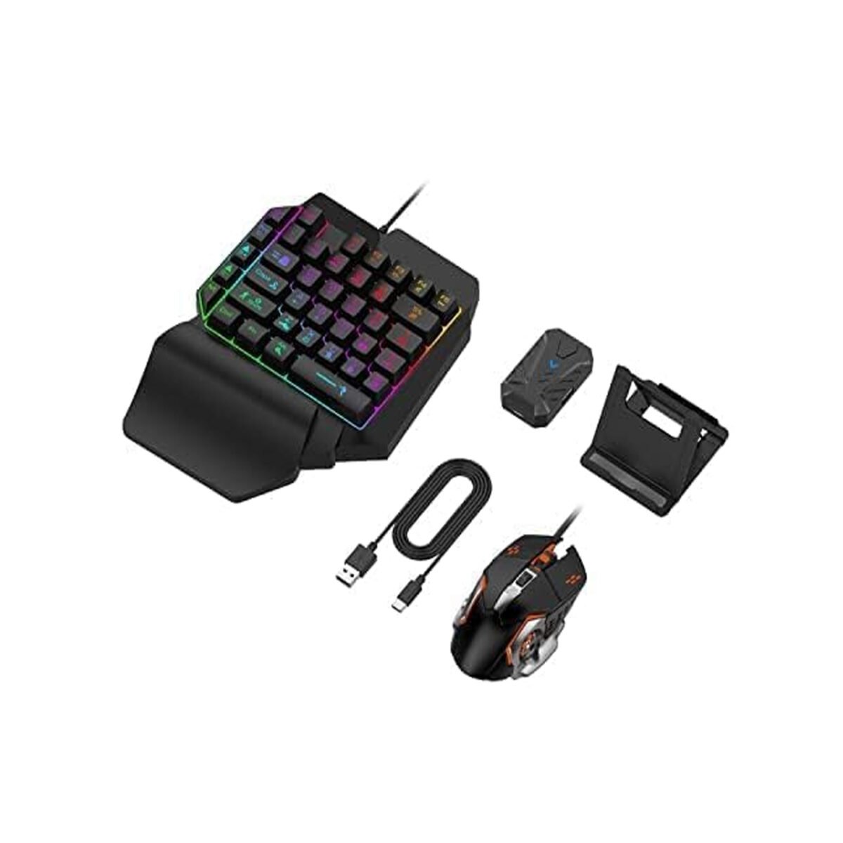 Mobile Game Combo Pack, 4 in 1 Game Kit, Mobile Gaming Accessories, PUBG Mobile Triggers, Gaming Grip with Fan
