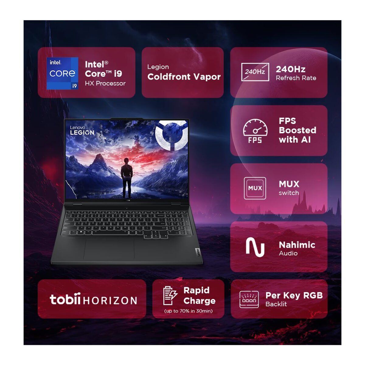 Lenovo Legion Pro 7 16IRX9, Legion Pro 7 gaming laptop, i9‑14900HX RTX‑4090, 16″ WQXGA Legion