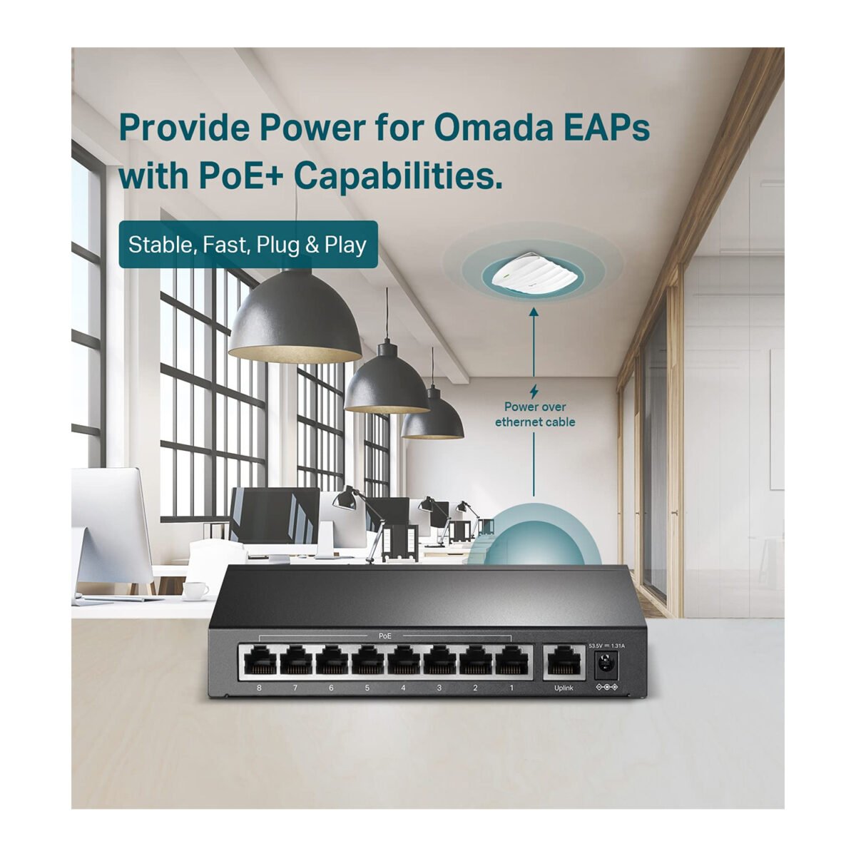 TP LINK TL-SF1009P 65W 10/100 8 PORTS POE SWITCH