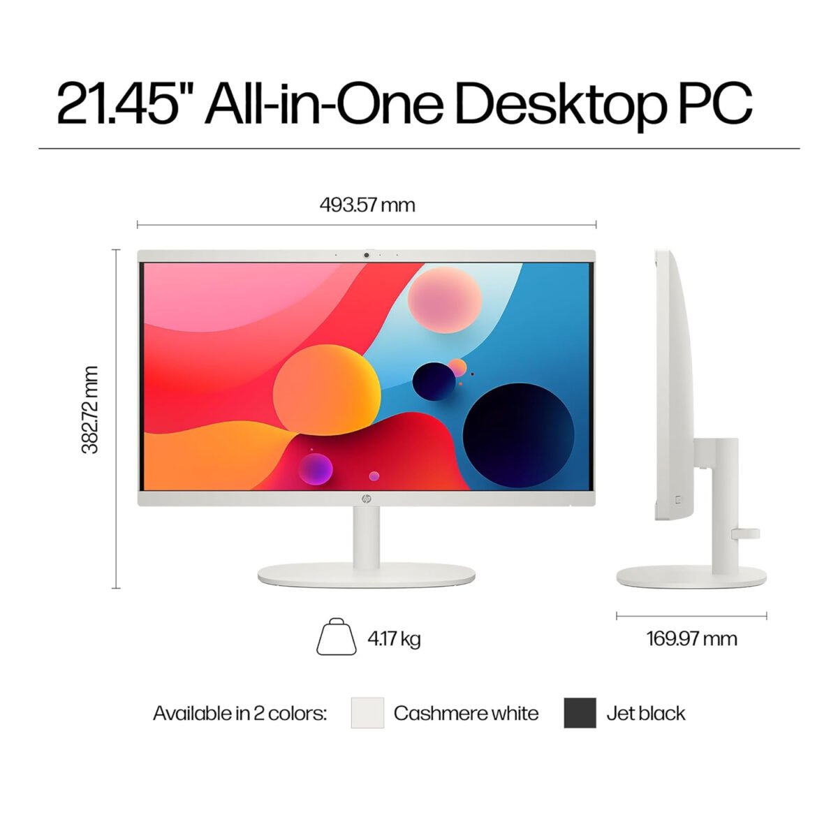 HP AIO 22DG-0012 NH Core I3 N300- 8GB RAM 512 SSD 22INC SCREEN NON TOUCH DOS WHITE ALL IN ONE PC
