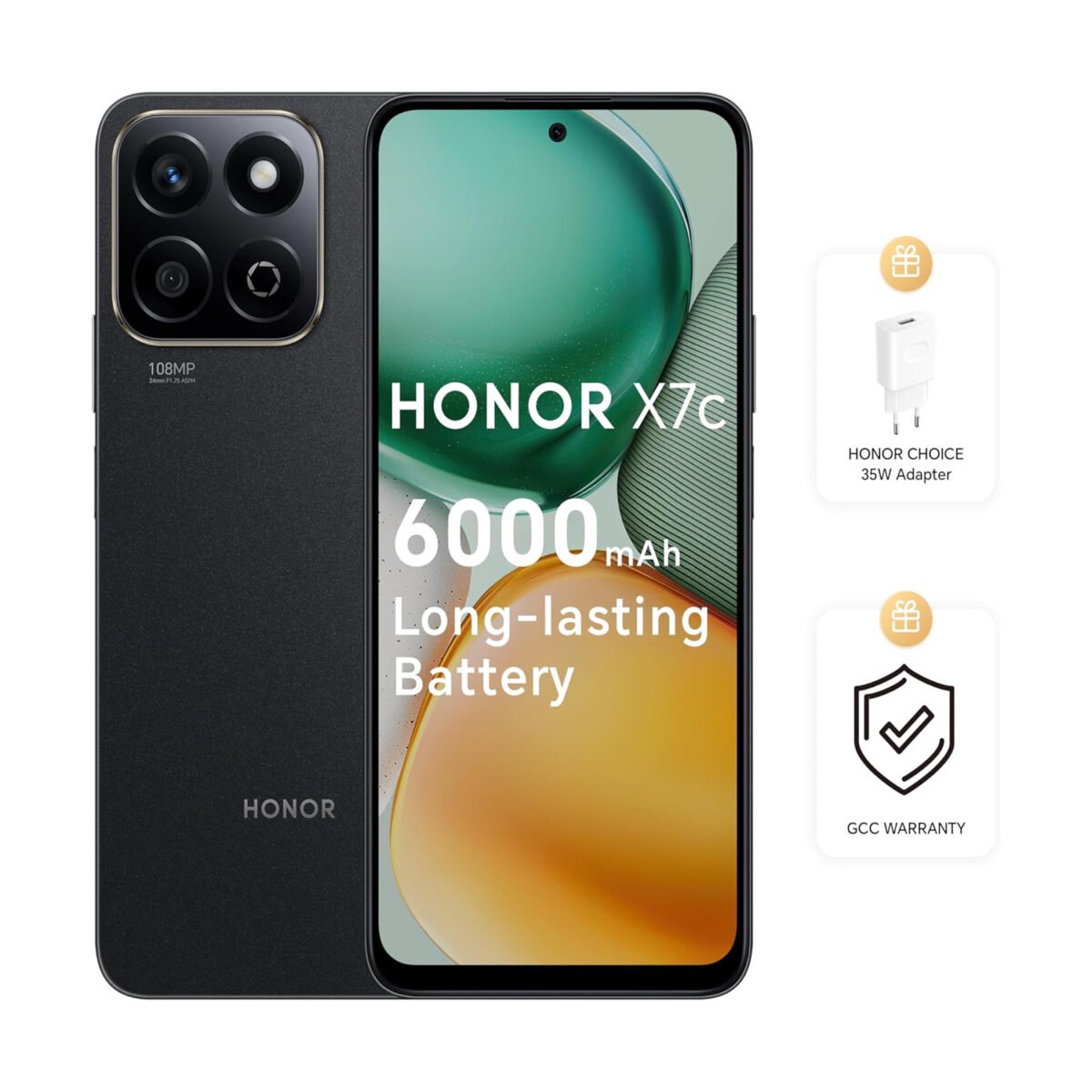 Honor X7c 4G, Honor X7c 256GB, Honor X7c Midnight Black, 4G Smartphone India, Durable Honor Phone, Long Battery Life Phone