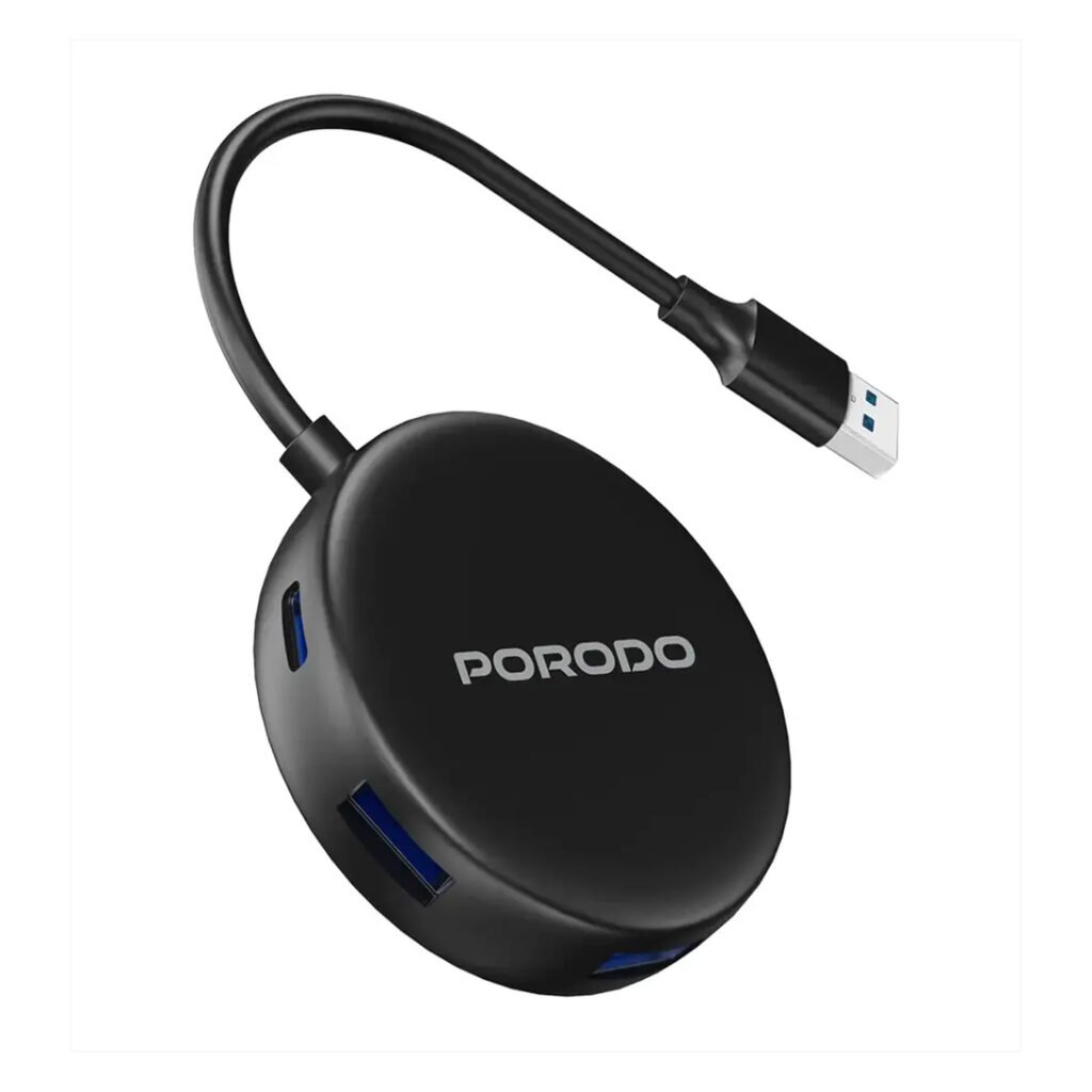 Porodo USB 3.0 Multi-Port Hub - Black PD51CHBBK